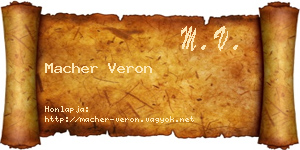 Macher Veron névjegykártya